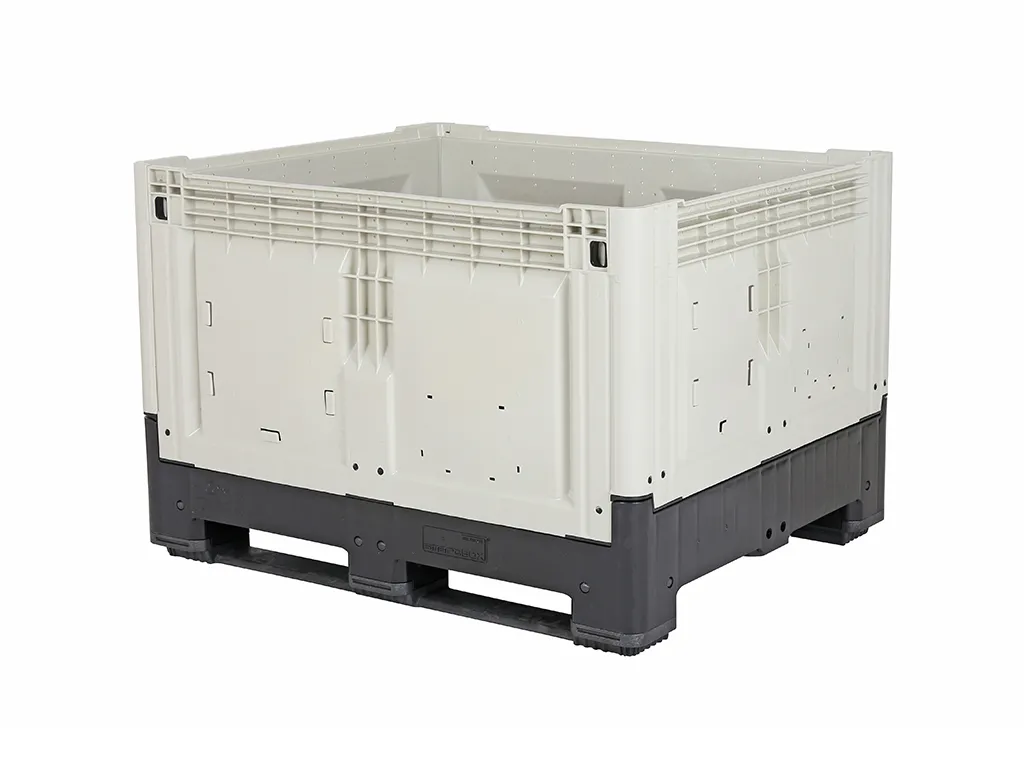 Inklapbare palletbox 1308 C2 - 1200 x 1000 x H805 mm - gesloten - 2 sledes