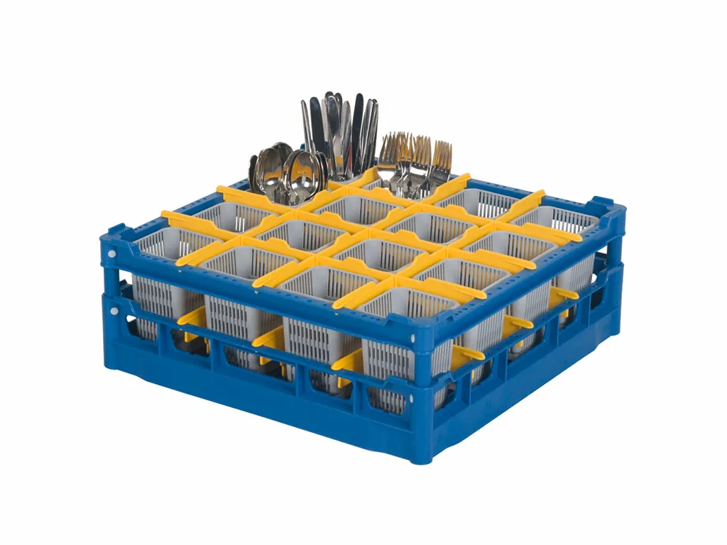 Cutlery basket 500 x 500 mm - with 16 cutlery holders