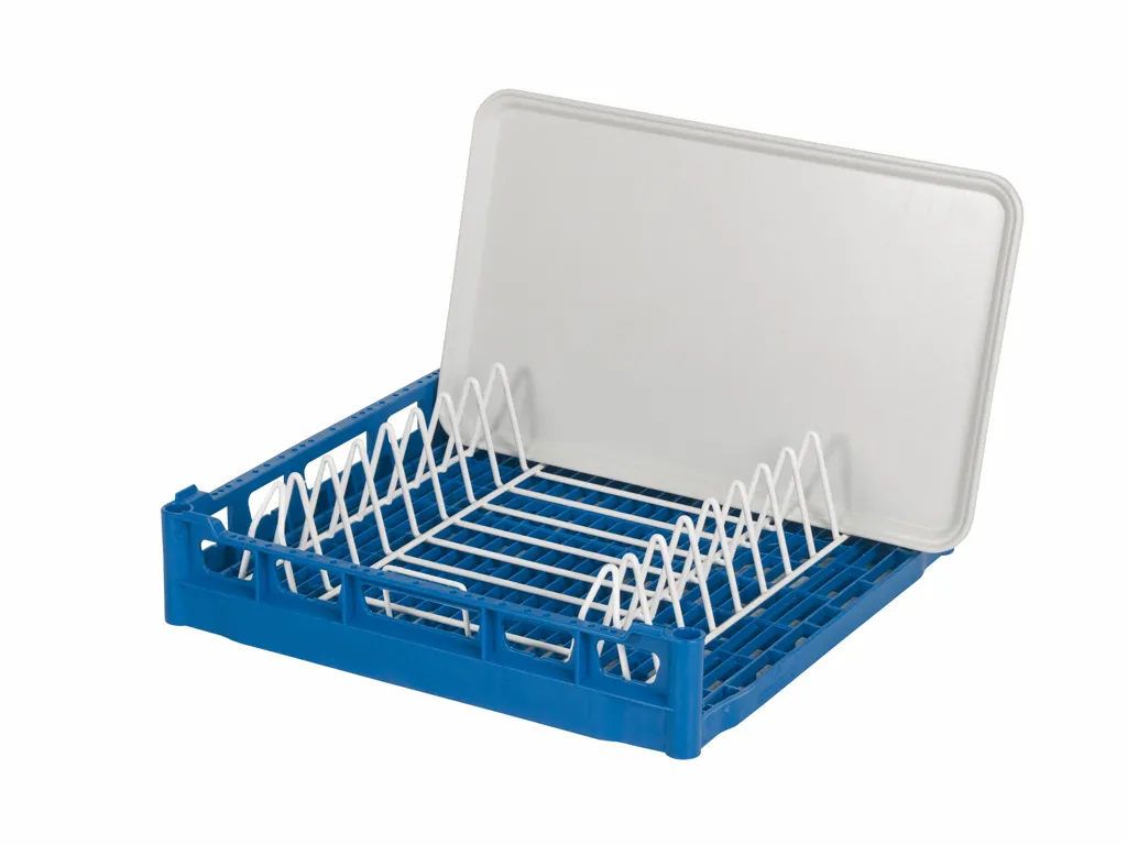 Basket with serving tray insert rack (nine trays)