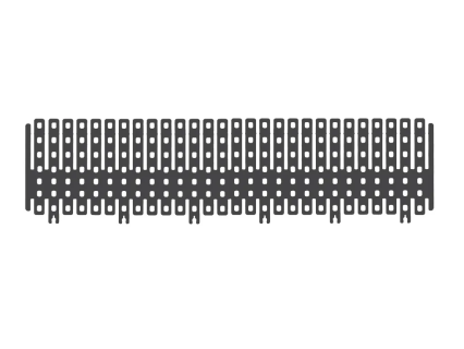 Verdeelstrip Techtray 376mm lang 96mm hoog zwart ESD (comp. 25)