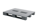 Europallet CS3 ECO - 1200 x 1000 mm - zonder randen - 3 palletsledes, open met versterkingsribben - donkergrijs