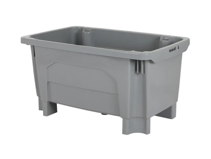 Caisse-palette empilable et embo&icirc;table type ET-Box 2.0 - 1200 x 800 mm - 5 pieds - 300 litres - gris
