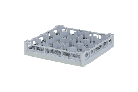 Casier &agrave; verres de 500x500mm - hauteur maximale du verre 73 mm - avec une compartimentation grise en 20 compartiments - &Oslash; de verre maximal 99mm