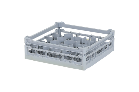 Casier &agrave; verres de 500x500mm - hauteur de verre maximale 120 mm - avec une division de 20 compartiments gris - diam&egrave;tre de verre maximal 99mm