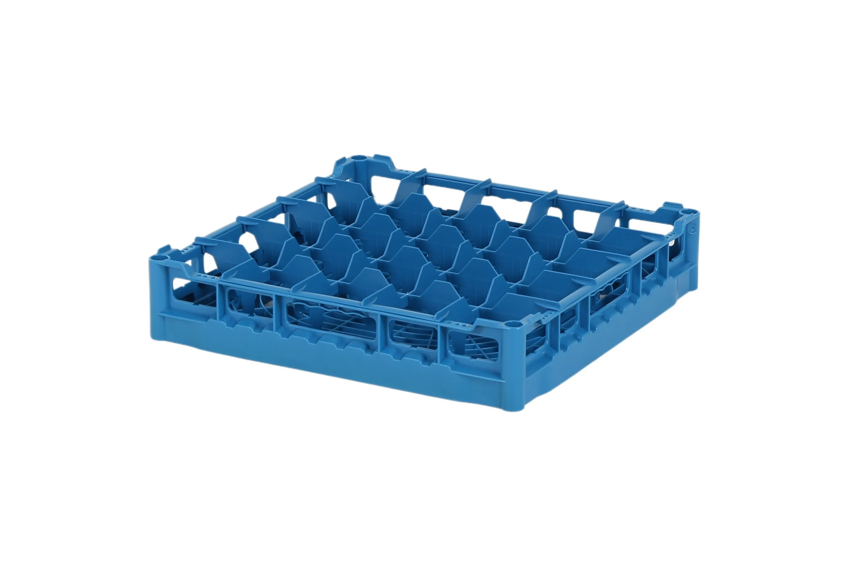 Glass basket 500x500mm blue - maximum glass height 73 mm - with blue 5x5 compartmentalization - maximum glass Ø 90mm.