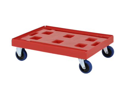 Transportroller 810x610mm 2 Bock-/ 2 Lenkr. verz. rot
