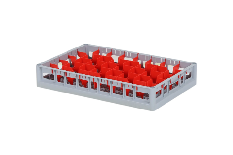 Clixrack casier &agrave; verres de 600 x 400 mm - hauteur maximale du verre 72 mm &ndash; Avec une cloison bleue de 5 x 8 &ndash; &Oslash; de verre maximal 66 mm&nbsp;