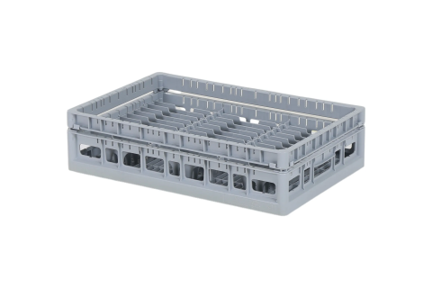 Clixrack casier &agrave; assiettes de 600 x 400 mm - Hauteur maximale de l'assiette 28 mm - avec une division grise en 3 x 12 compartiments - &Oslash; maximal de l'assiette 115 mm