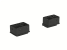 Set kunststof voeten voor BIG BOX palletbox 1200x1000mm - rechts en links - zwart