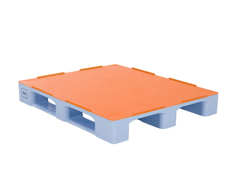 Plastic Pallet TC3 - 1200x1000mm - with Anti-slip top deck - blue/orange