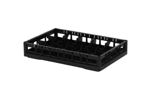 Clixrack Glass basket 600 x 400 mm black - glass height max. 72mm - with 3 x 5 compartment division - maximum &Oslash; glass 110mm&nbsp;