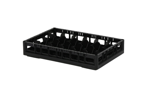 Clixrack Glass basket 600 x 400 mm black - glass height max. 72mm - with 4 x 6 compartment division - maximum &Oslash; glass 88 mm&nbsp;