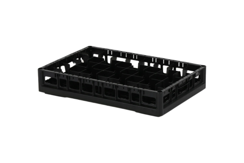 Clixrack Glass basket 600 x 400 mm black - glass height max. 72mm - with 5 x 8 compartment division - maximum &Oslash; glass 66 mm&nbsp;
