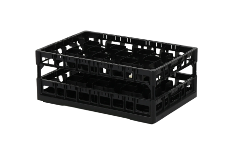 Clixrack Glass basket 600 x 400 mm black - glass height max. 245 mm - with 5 x 8 compartment division - maximum &Oslash; glass 66 mm&nbsp;