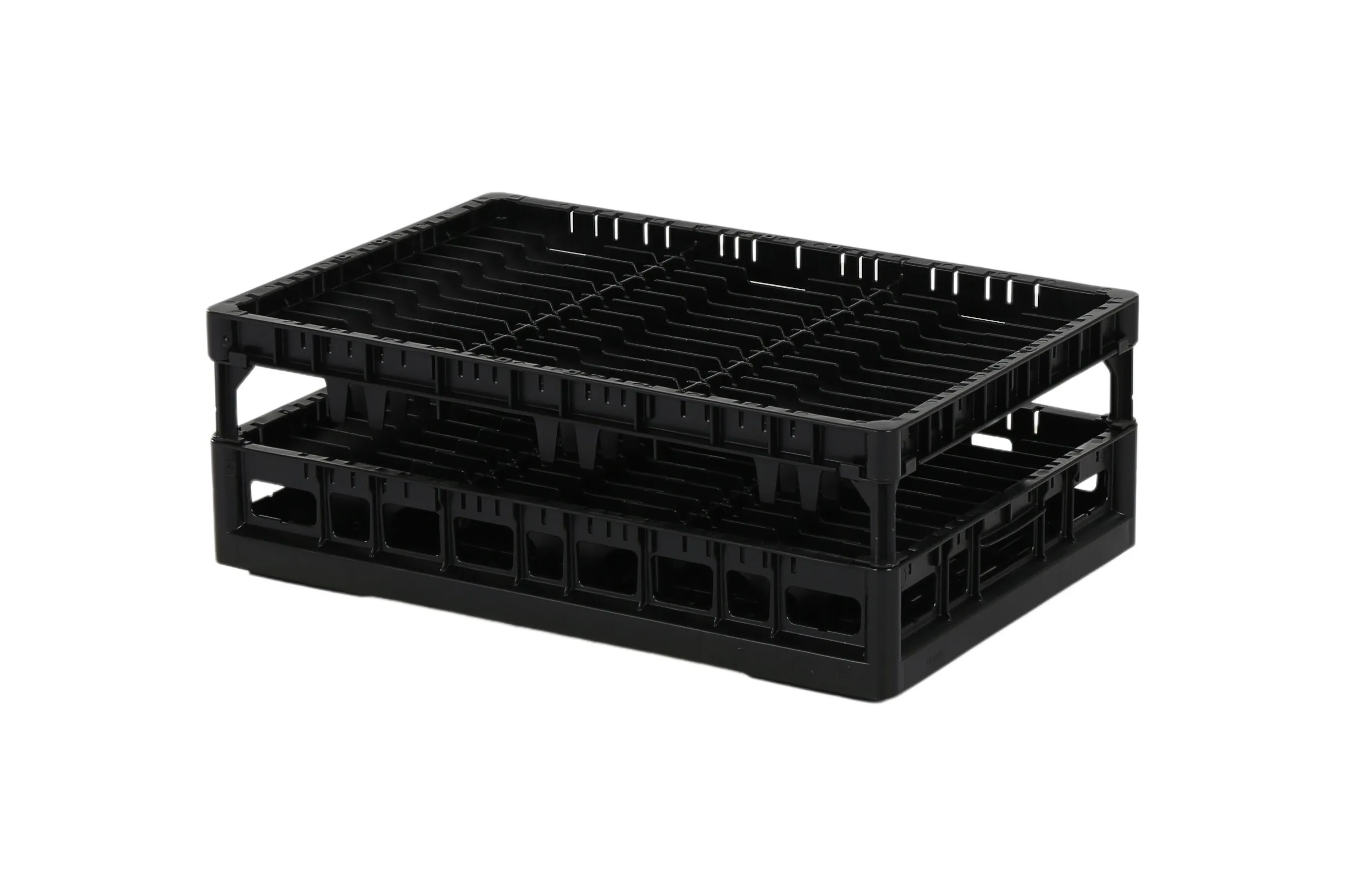 Clixrack Plate basket 600 x 400 mm black - Plate height max. 28mm - with 3 x 12 compartment division - maximum Ø plate 115 mm 