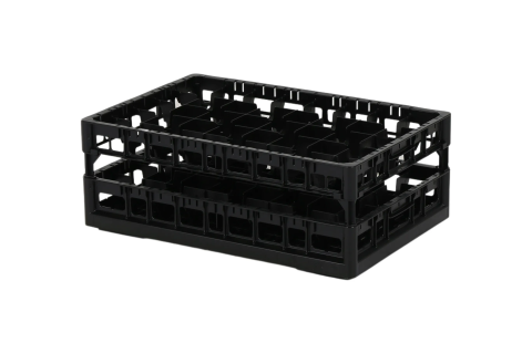 Clixrack Glass basket 600 x 400 mm black - glass height max. 170 mm - with 5 x 8 compartment division - maximum &Oslash; glass 66 mm&nbsp;