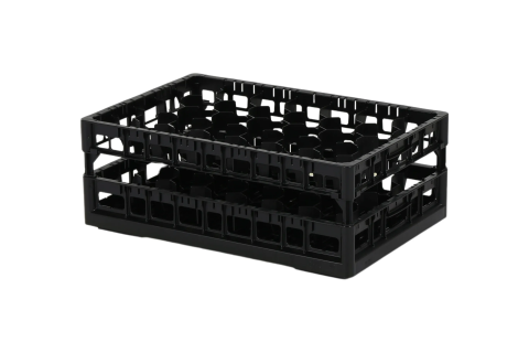 Clixrack Glass basket 600 x 400 mm black - glass height max. 170 mm - with 33-section compartment division - maximum &Oslash; glass 77 mm&nbsp;