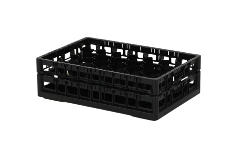 Clixrack Glass basket 600 x 400 mm black - glass height max. 145 mm - with 33-section compartment division - maximum &Oslash; glass 77 mm&nbsp;