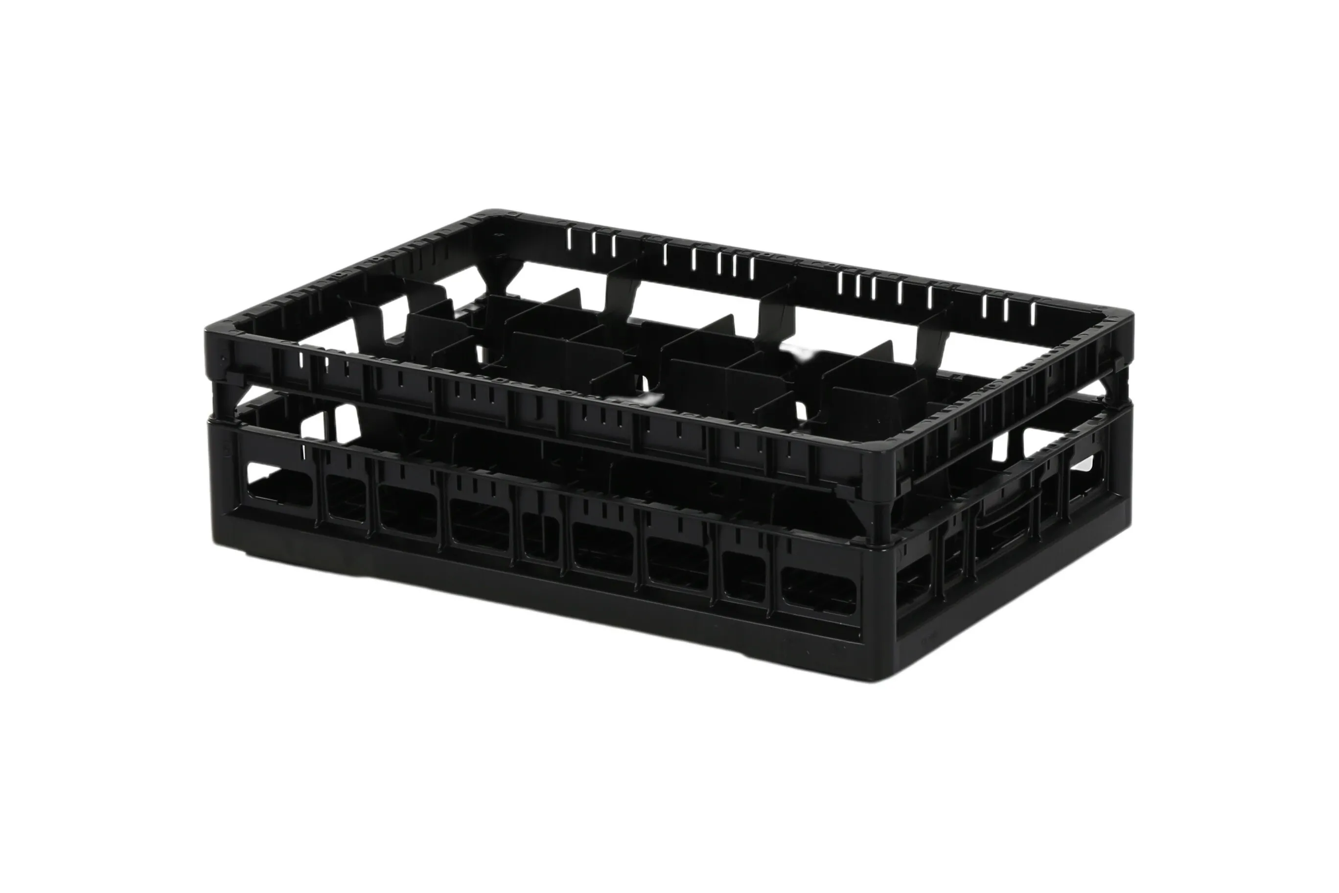 Clixrack Plate basket 600 x 400 mm black - Plate height max. 28mm - with 3 x 12 compartment division - maximum Ø plate 125 mm 