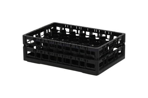 Clixrack Glass basket 600 x 400 mm black - glass height max. 155 mm - with 33-section compartment division - maximum &Oslash; glass 77 mm&nbsp;