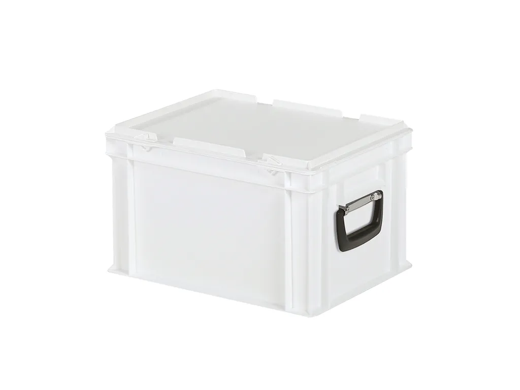Kunststoffkoffer - 400 x 300 x H 250 mm - Weiß - Behälter mit Deckel und Griff