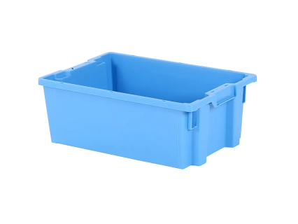 Stapel-nestbare bak Euronorm - 600 x 400 x H 220 mm - Blauw