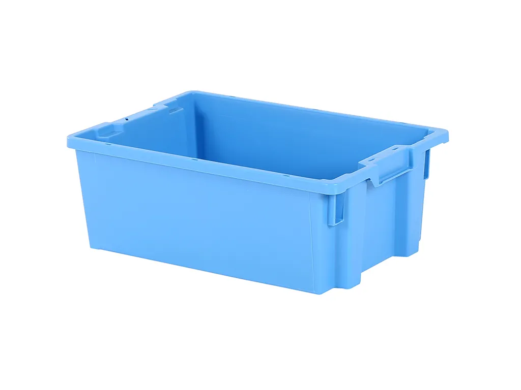 Stacking nestable bin Euronorm - 600 x 400 x H 220 mm - Blue
