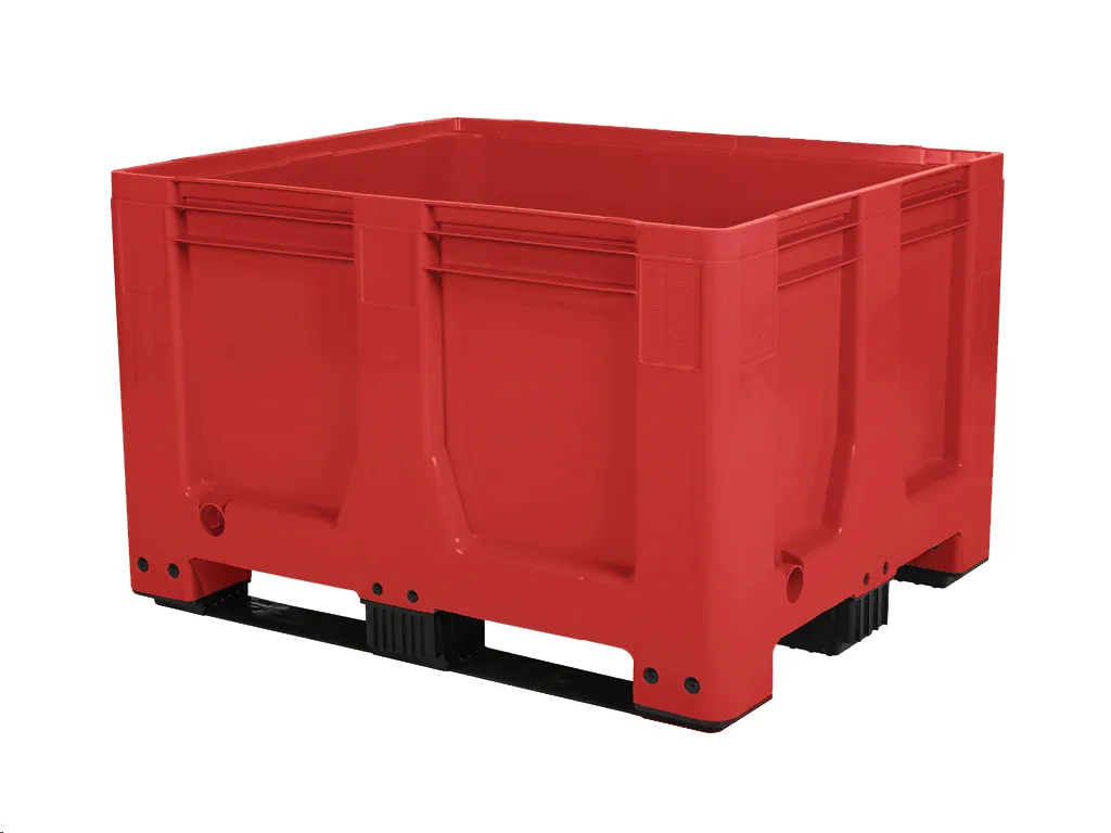 Kunststof palletbox Air - 1200 x 1000 mm - 3 palletsledes - rood