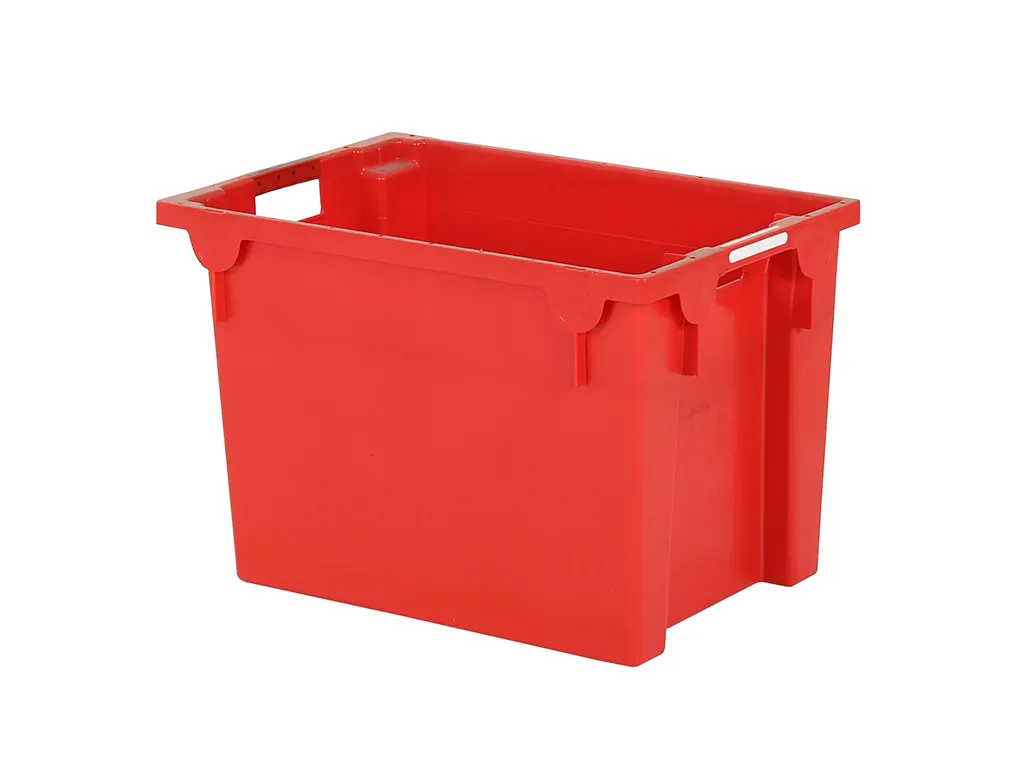 Stacking nestable bin - 600 x 400 x H 400 mm - red - closed