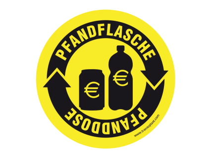Sticker &Oslash;210mm 'PFANDFLASCHE / PFANDDOSE'