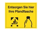 Sticker 250x200mm 'Entsorgen Sie hier Ihre Pfandflasche'