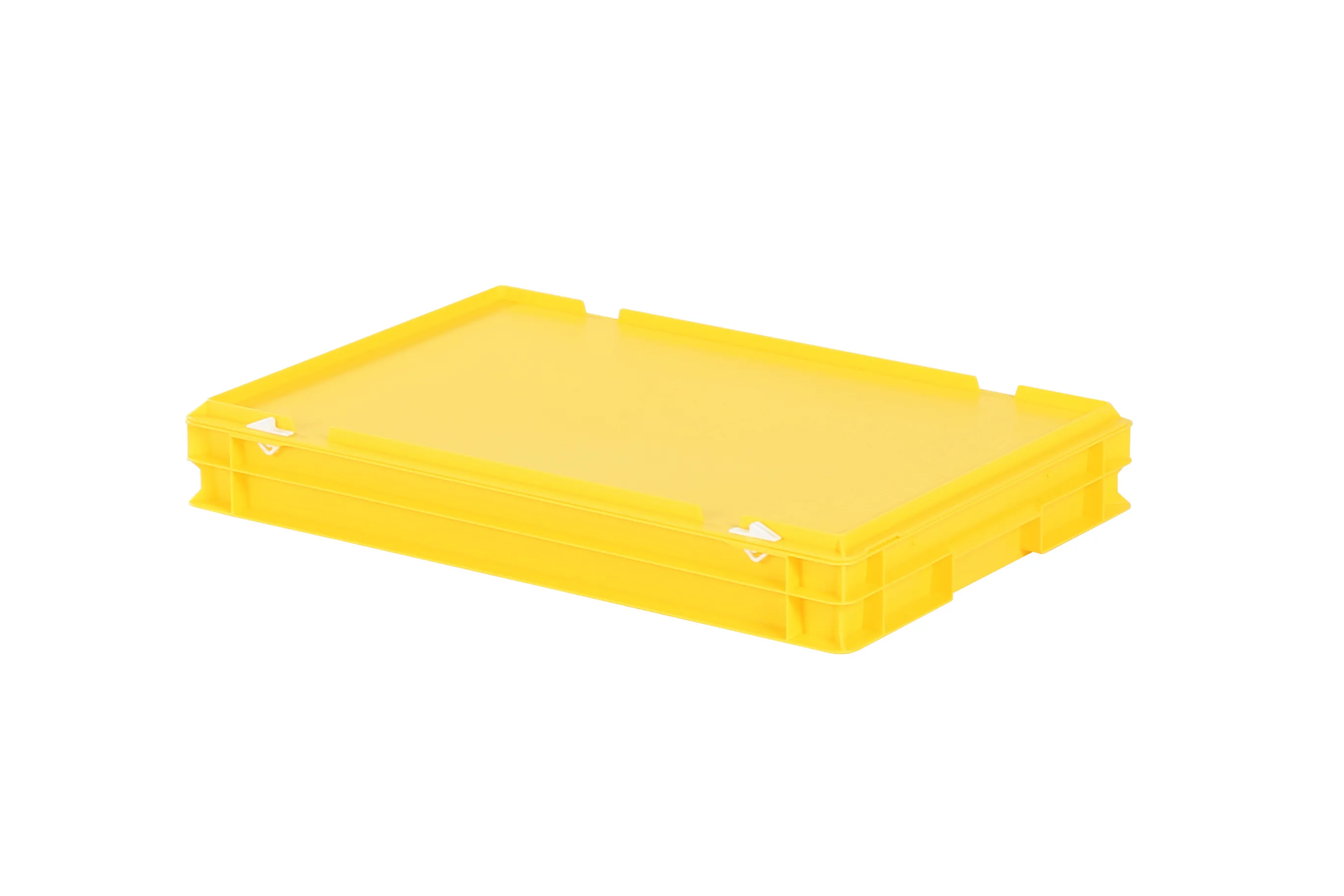 Stacking bin with lid - 600 x 400 x H 90 mm - yellow