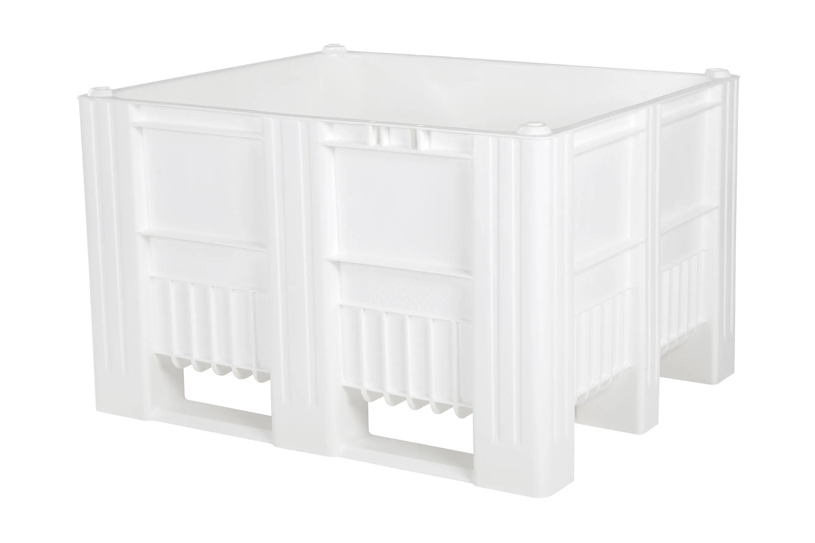 CB3 plastic palletbox - 1200 x 1000 mm - 3 runners - white