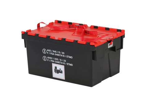 Boite &agrave; piles - 600 x 400 x H310 mm - Noir-Rouge