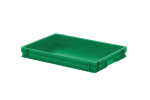Stapelbak - 600 x 400 x H 75 mm - gesloten handgrepen - gladde bodem - groen