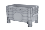 Palettenbox MINI BOX - 1040 x 640 x H 610 mm - geschlossen - 4 F&uuml;&szlig;e - grau