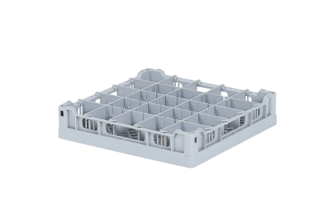 Dishwasher basket 400 x 400 mm - maximum glass height 65 mm - with 5 x 5 compartment division - maximum &Oslash; of glass 68mm