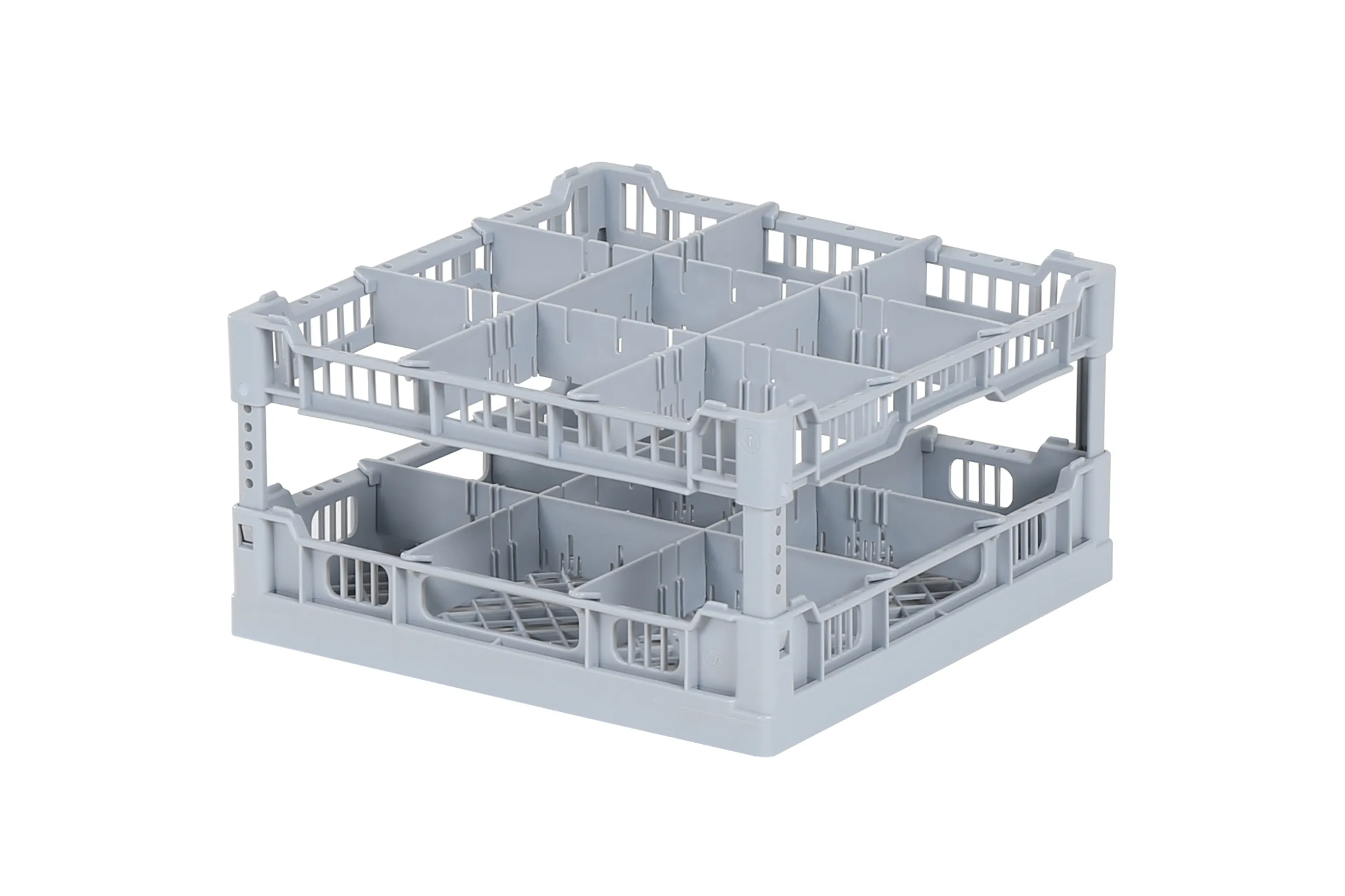 Dishwasher basket 400 x 400 mm - for glass heights from 66 to 190 mm - with 3 x 3 compartmentalization - maximum glass diameter 115mm