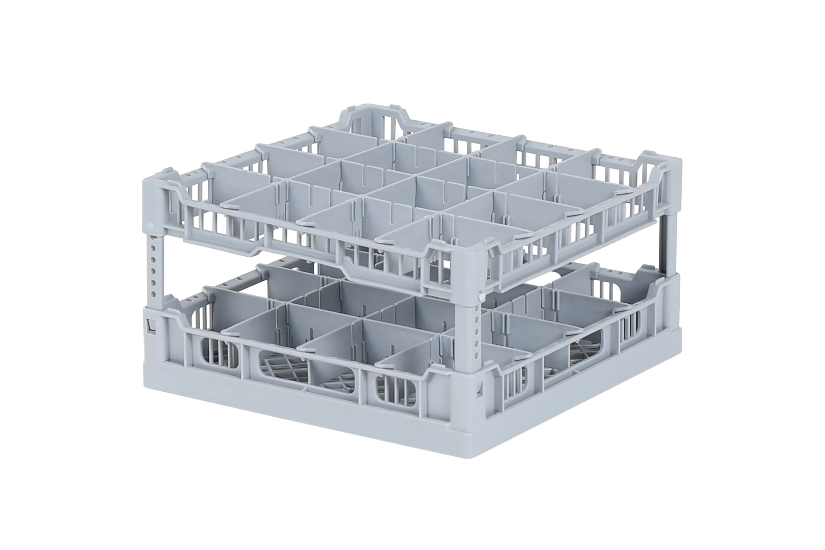 Dishwasher basket 400 x 400 mm - for glass heights from 66 to 190 mm - with 4 x 4 compartmentalization - maximum glass diameter 88mm