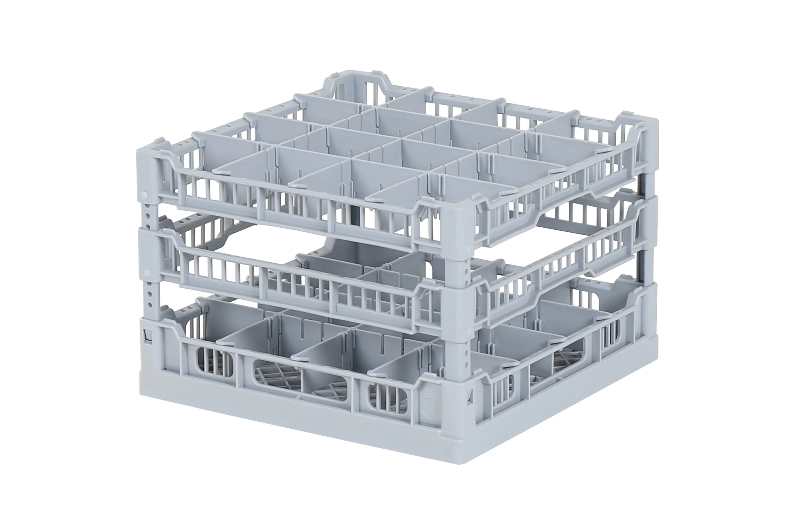 Dishwasher basket 400 x 400 mm - for glass heights from 191 to 240 mm - with 4 x 4 compartmentalization - maximum glass diameter 88mm