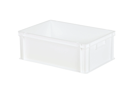 Stacking bin - 600 x 400 x H 220 mm - white (smooth base)
