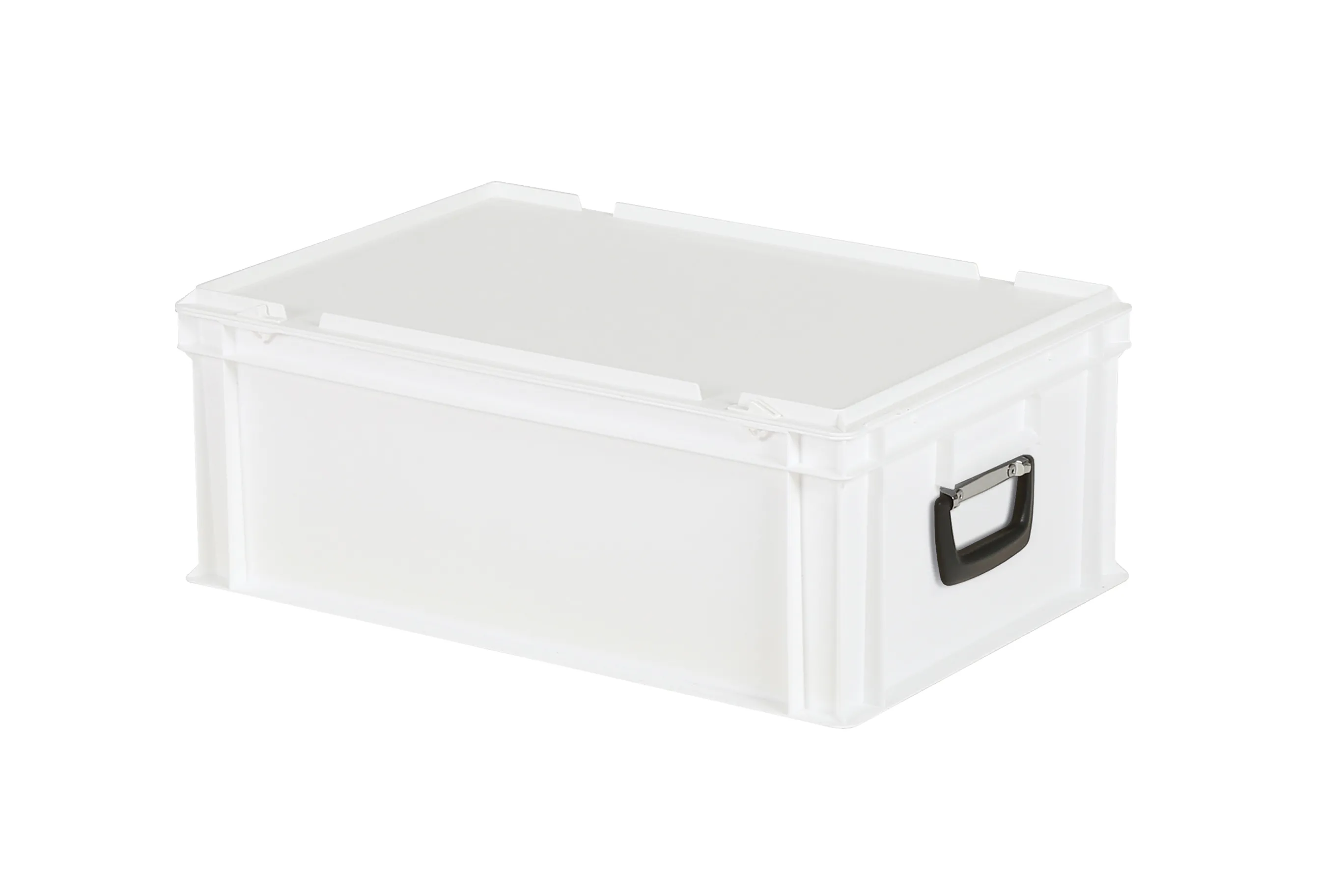 Kunststoffkoffer - 600 x 400 x H 235 mm - Weiß - Behälter mit Deckel und Griff