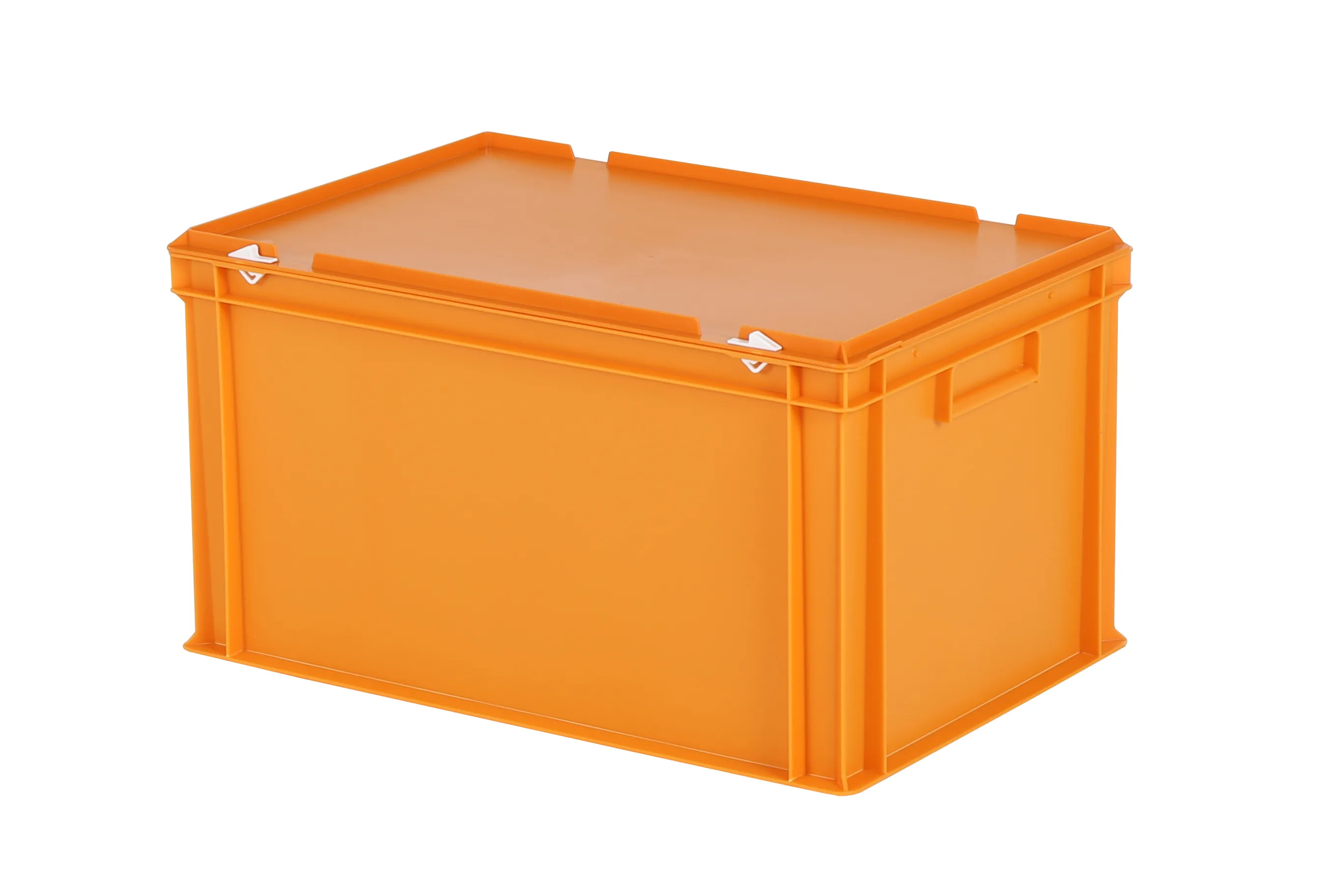Stacking bin with lid - 600 x 400 x H 335 mm - orange