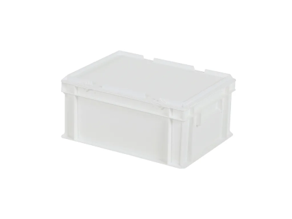Stacking bin with lid - 400 x 300 x H 190 mm - white