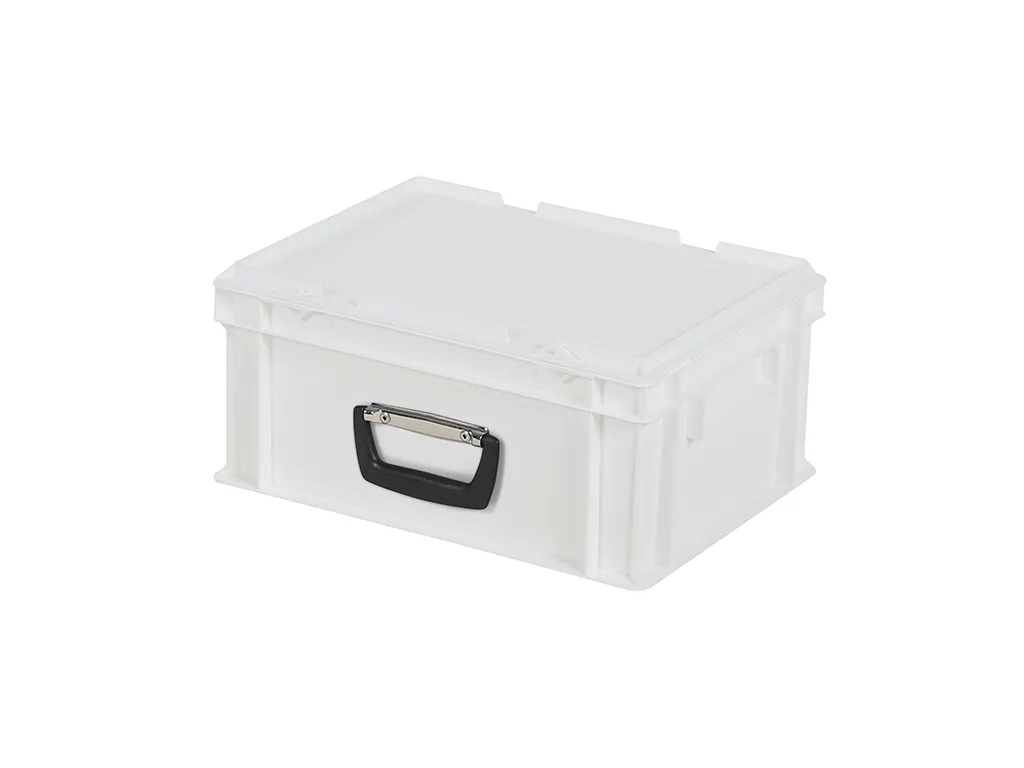 Kunststoffkoffer - 400 x 300 x H 190 mm - Weiß - Behälter mit Deckel und Griff