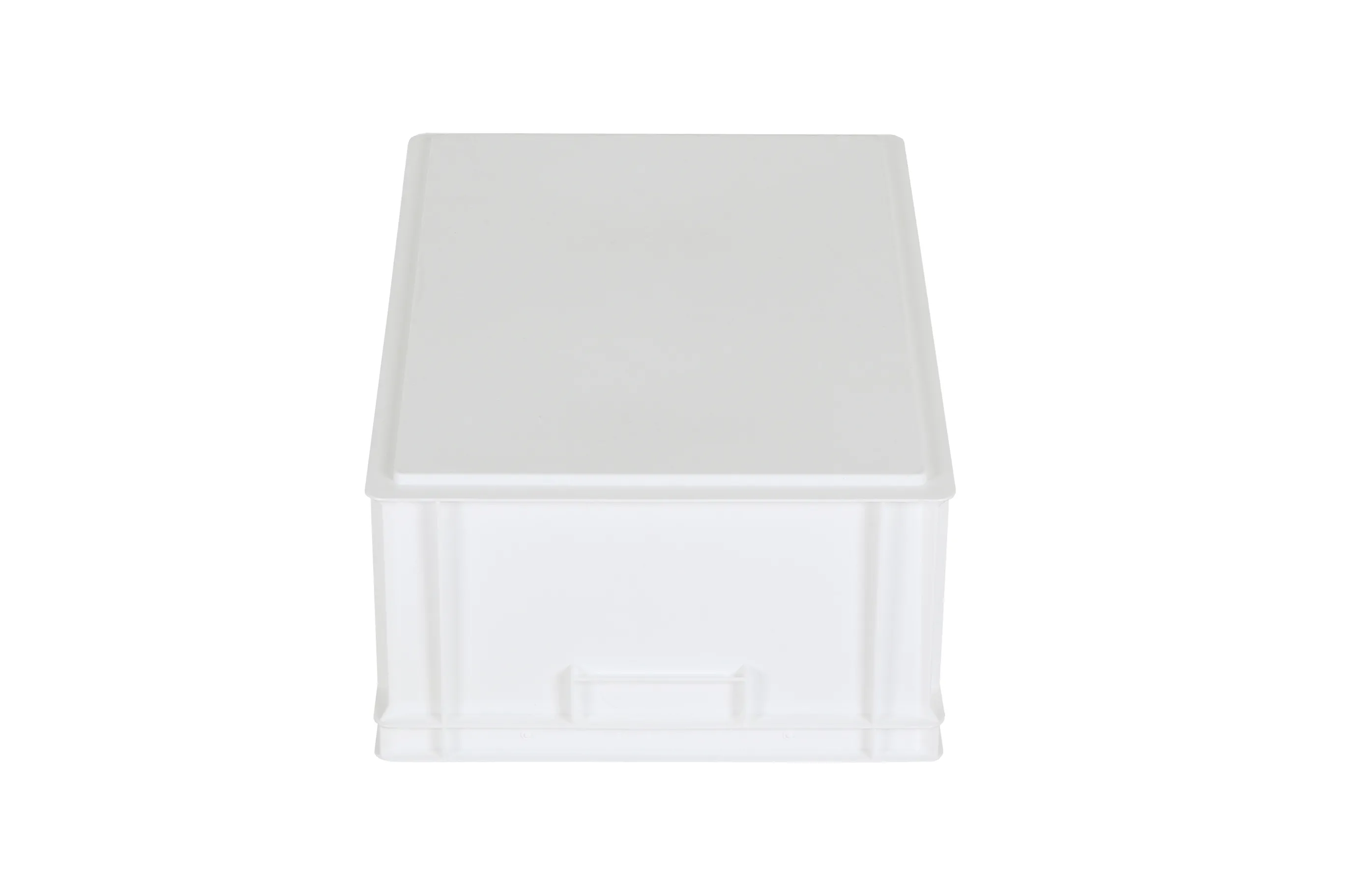 Plastic Case 600 X 400 X H 235 Mm White Stacking Bin With Lid And