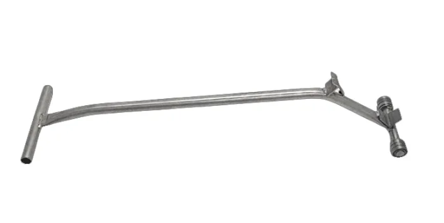 Stainless steel pull rod with wheel for fish crate 25 and 40 kg