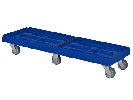 Transportroller 1220x420mm 4 Lenk-/2 Bockr. verz. blau