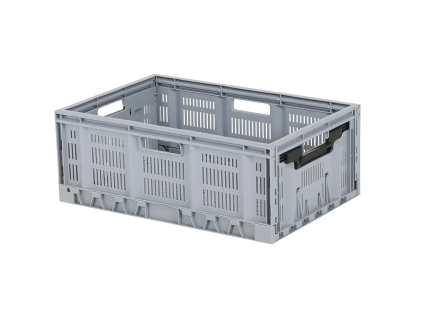 Folding crate - 600 x 400 x H 233 mm - grey