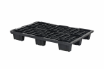 Exportpallet / Europallet 1208LB 1200x800 mm - op 9 poten - met randen 5 mm - nestbaar - open palletdek - standaard regeneraat - zwart